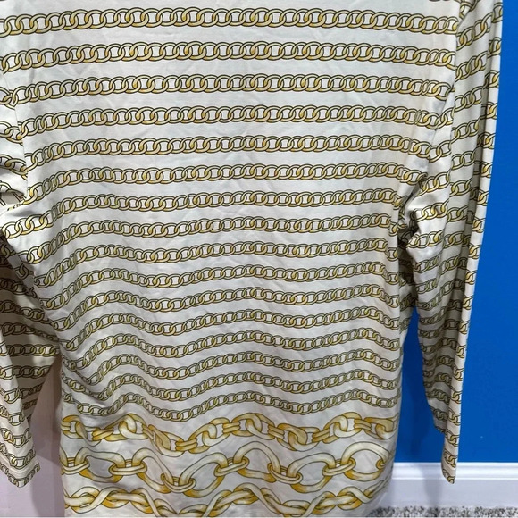 J McLaughlin White and Gold Chain Print Top - Picture 6 of 7